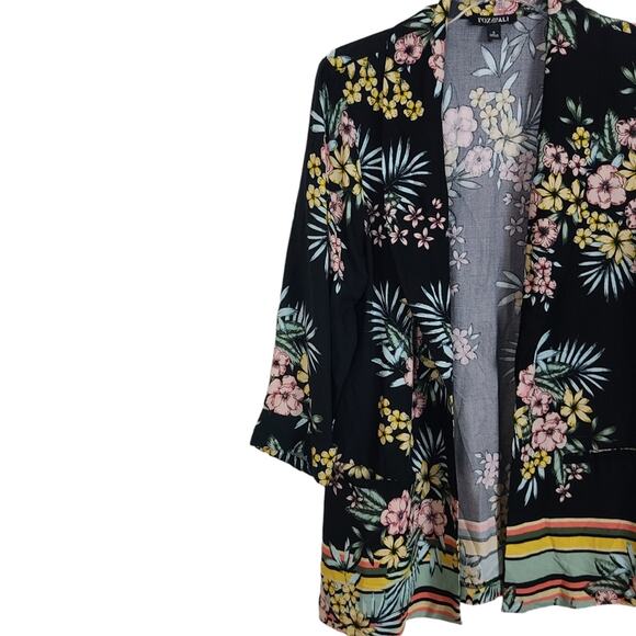 Roz & Ali Women S Black Fairy Core Floral Stripe Whimsy Paste Goth Boho Blazer - Picture 5 of 15